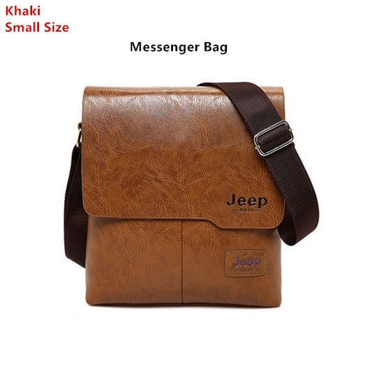 JEEP BULUO Man's Bag 2PC/Set Men Leather Messenger Shoulder Bags Business Crossbody Casual Bags Famous Brand Male Drop Shipping