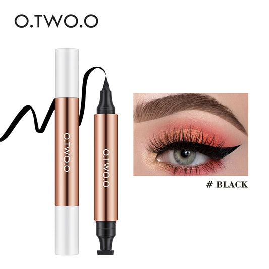 O.TWO.O Eyeliner Stamp Black Liquid Eyeliner / Pen Waterproof Fast Dry Double-ended Eye Liner Pencil