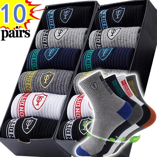 10 Pairs Breathable Cotton Sports Stockings, Bamboo  Socks