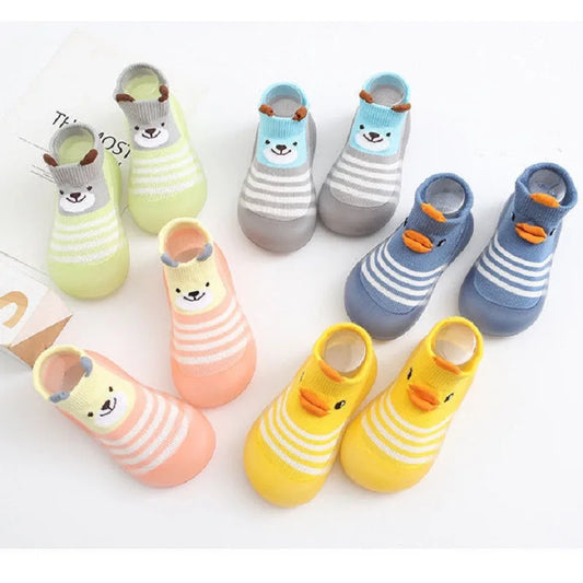 Soft Baby Walking Shoes Baby First Walkers Floor Socks Shoes Cartoon Children's Socks Shoes Anti slip Rubber Sole