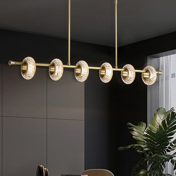 Modern Round Copper Donuts Chandelier Lighting / Luster Suspension Luminaire Lamps For Dining Room