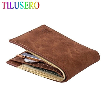 2023 New Fashion PU Leather Men's Wallet With Coin Bag Zipper Small Money Purses Dollar Slim Purse New Design Money Wallet