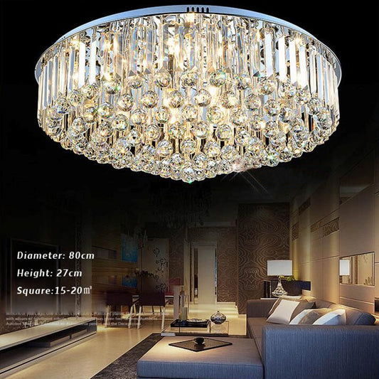 Luxury K9 Crystal  Ceiling  Lighting LED Light Simple Atmospheric Living Room Ceiling Light Crystal Fixture