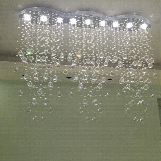 New Modern Crystal Chandeliers Lighting Oval for Living Room, Bar/ Crystal Light Length 120 cm