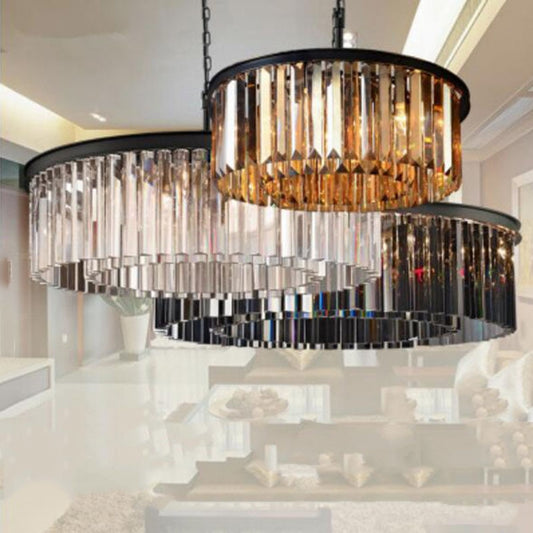 American Style  Chandelier Round Shape Crystal Chandelier Lighting  Luminaires Hanging Light for Restaurant Crystal Style Lamp