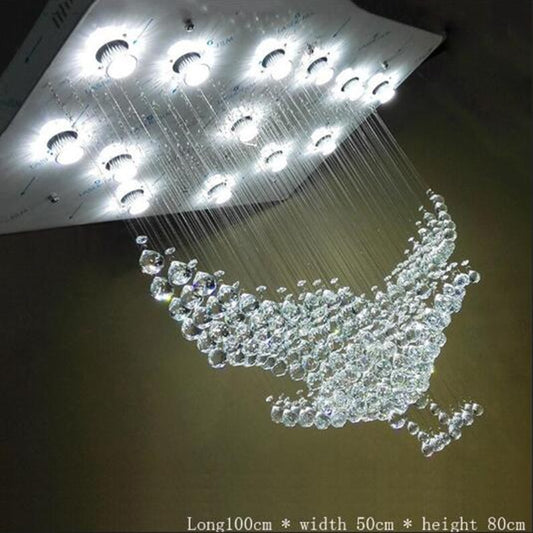 Eagle Design Modern Crystal Chandelier Light Large LED lustres de cristal L100*W50*H80cm Living Room Lighting