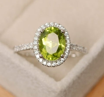 New Olive Green Bling  High Quality  Round Wedding, Anniversary Ring