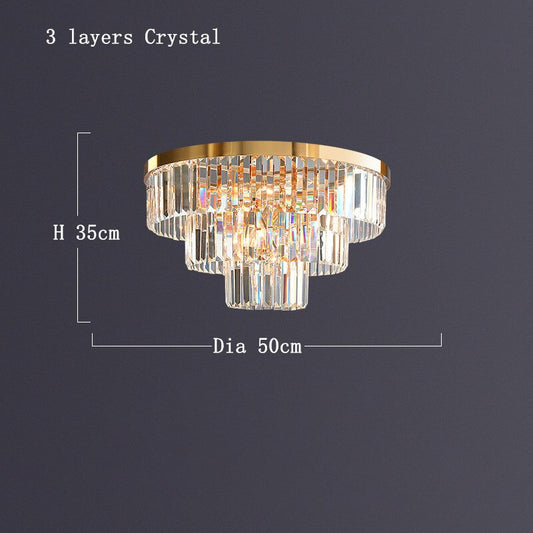 Modern Living Room Crystal Ceiling Light For  Bedroom Gold LED Cristal Luster Luxury Home Decoration Light Fixture