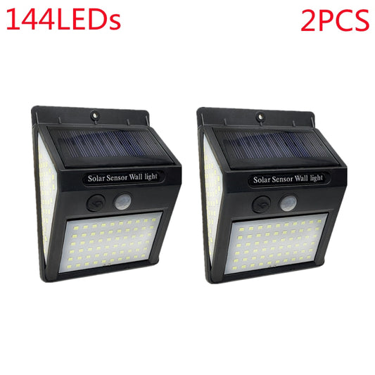 Outdoor 100 LED Solar Light Motion Sensor Waterproof Sunlight Garden Decoration Street Lights Solar Powered Lantern Wall Lamp