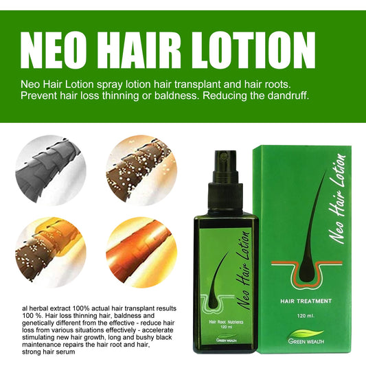 Neo Hair Lotion / 100% Natural Herbs Treatment 120 ml Spray for men and women / Hair roots Nutrients MSDS Report Support