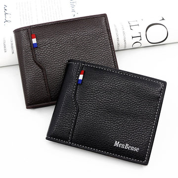 New fashion splicing men wallet PU leather Two fold Purse Short large capacity coin change Multi card ID bag Men&#39;s wallet