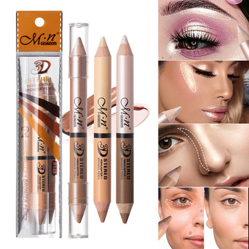 Double-headed Concealer Pen Highlighter Pen for facial Peelable Makeup