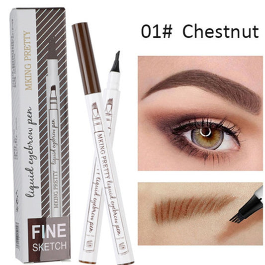 Waterproof Natural Eyebrow Pen Four-claw Eye Brow /Tint Makeup three Colors Eyebrow Pencil/ Brown Black Grey Brush Cosmetics