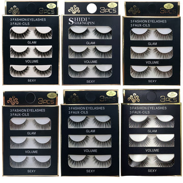 SHIDISHANGPIN 3 pairs 29 styles  Soft False Eyelashes / Fluffy Wispy Thick Lashes Handmade Lash Eye Makeup Tools