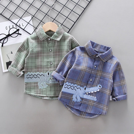 IENENS Kids Shirt/ Infant Boy Cotton Tops/1 2 3 4 Years Kids Long Sleeves Shirt