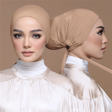 Fashion Premium Jersey Muslim Inner Cap Stretch Hijab with adjustable Rope