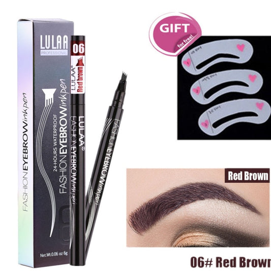 5-Color Four-Pronged Eyebrow Pencil Eyebrow Brush/ Split Liquid Waterproof Long-Lasting Eyebrows Enhancer Pencil Eyebrow Shadow