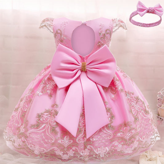 Baby Girls Party Dress, 3 6 9 12 18 24 Months/  Newborn, Toddler Lace Princess Birthday Party Dress