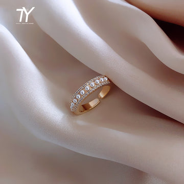 New fashion simple pearl opening ring