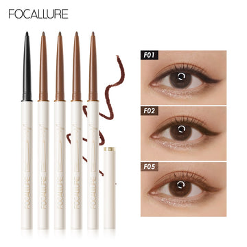 FOCALLURE Waterproof Eyeliner Gel Pencil/  Red Brown Ultra-slim 1.7mm Soft Easy Wear High Pigment Professional Lasting Eyes Makeup