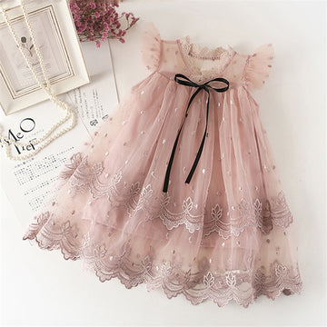 New Floral Lace  Dresses For Girls /Princess Dress for  3 8Y Girls  Vestido Infantile