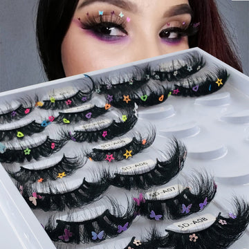 25mm Lashes With Butterflies or flowers On Them Full Strip  Makeup Charming False Eyelashes