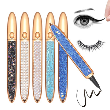 2 In1 Self-adhesive Magic Lash Liner Glue Pen Waterproof Non Magnetic No Glue Diamond Bling Glitter Liquid Eyeliner